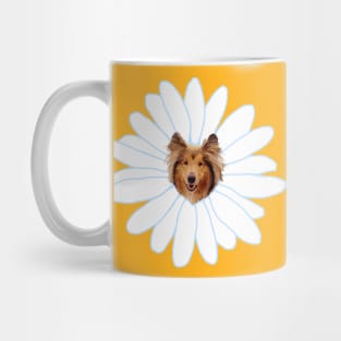 Collie Flower Daisy Dog Mug